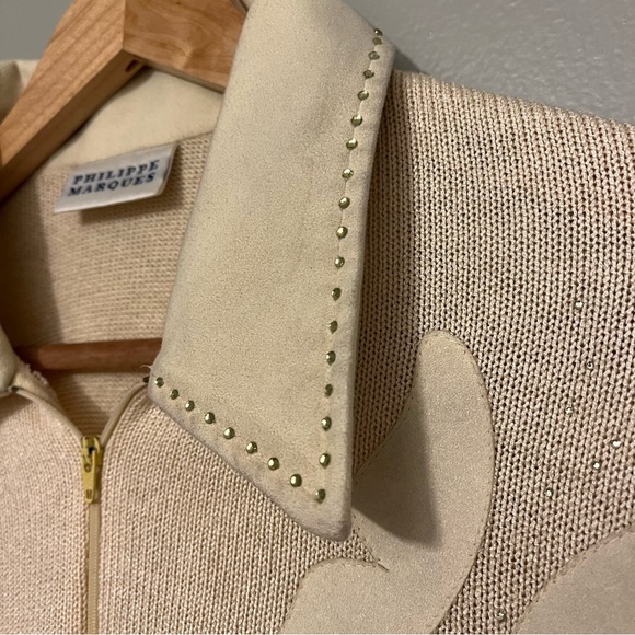 Philippe Marques Vintage Long Sleeve Collared 1/4 Zip Butterfly Sweater Size 16 - Picture 12 of 16